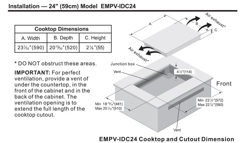 Empava  24 in. W x 20.5 in. D Induction Cooktop-IDC24