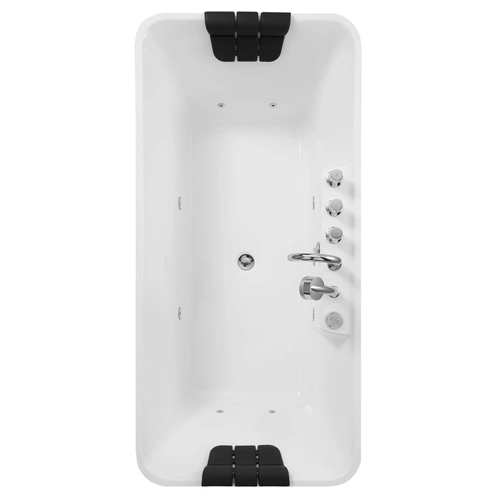 67 in. Whirlpool Freestanding Acrylic Bathtub - EMPV-67AIS16