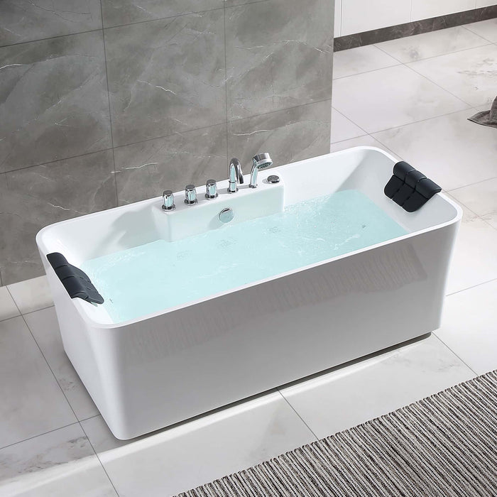 67 in. Whirlpool Freestanding Acrylic Bathtub - EMPV-67AIS16