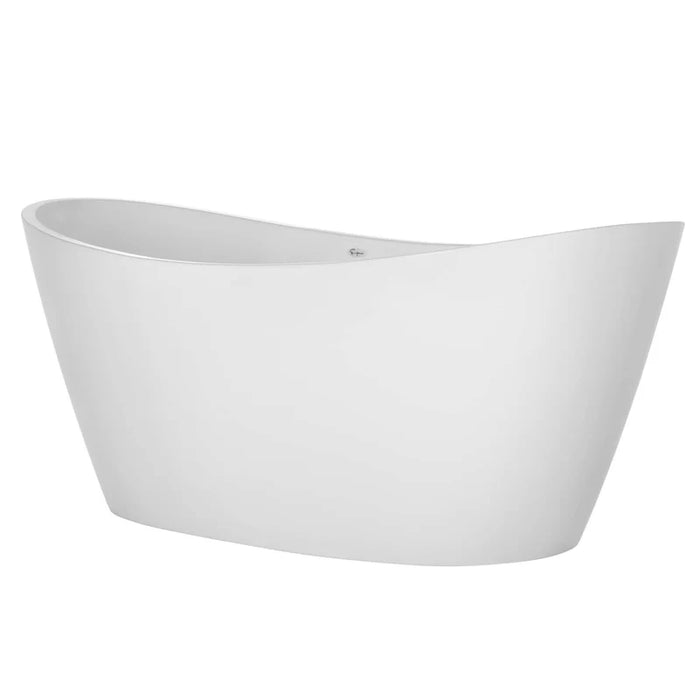 67" Freestanding Soaking LED Tub with Center Drain-EMPV-67FT1518LED