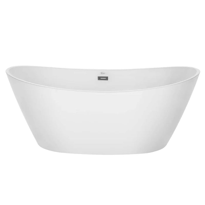 67" Freestanding Soaking LED Tub with Center Drain-EMPV-67FT1518LED