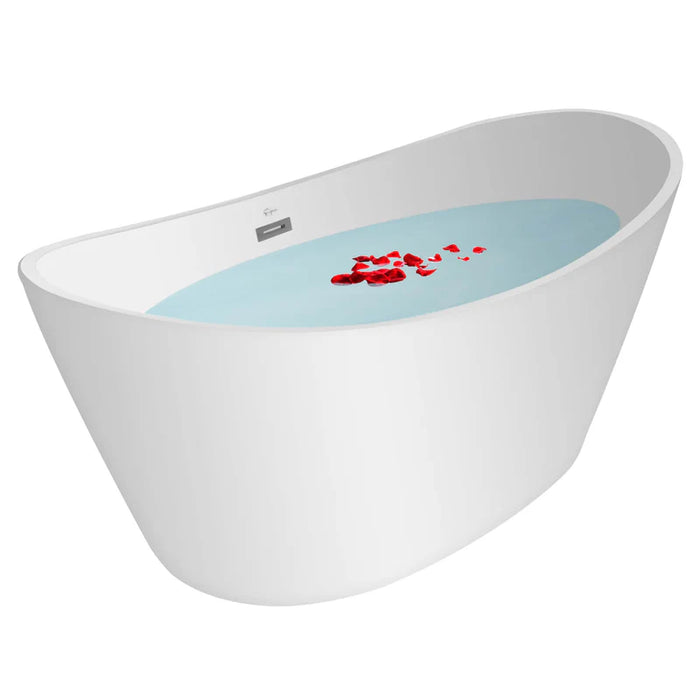 67" Freestanding Soaking LED Tub with Center Drain-EMPV-67FT1518LED