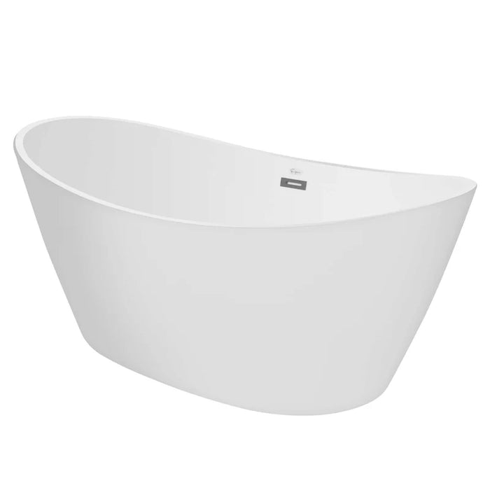 67" Freestanding Soaking LED Tub with Center Drain-EMPV-67FT1518LED