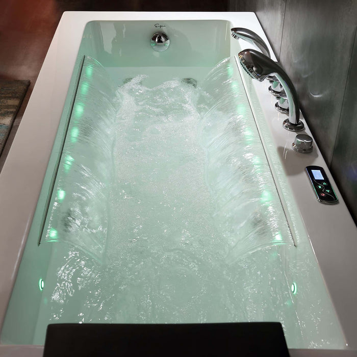 67 in. Whirlpool Rectangular Bathtub - EMPV-67JT351LED