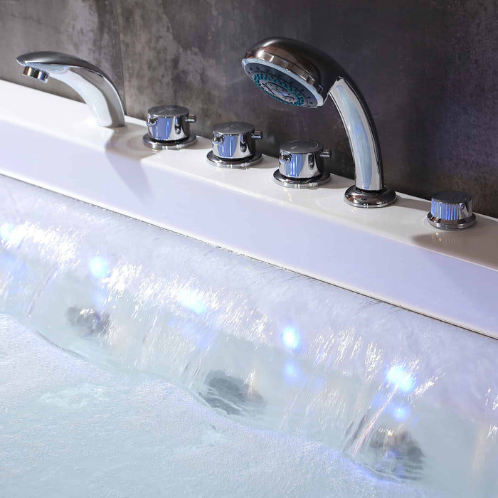 67 in. Whirlpool Rectangular Bathtub - EMPV-67JT351LED