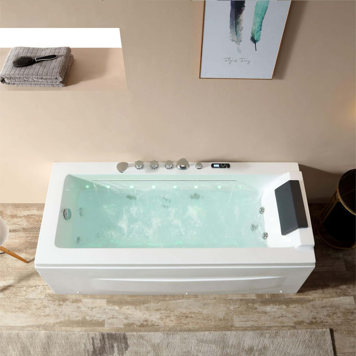 67 in. Whirlpool Rectangular Bathtub - EMPV-67JT351LED