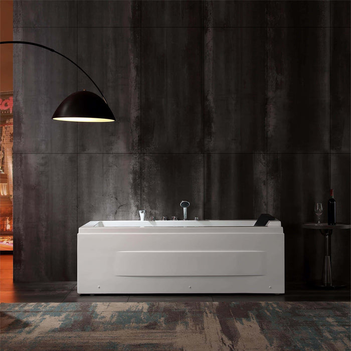 67 in. Whirlpool Rectangular Bathtub - EMPV-67JT351LED