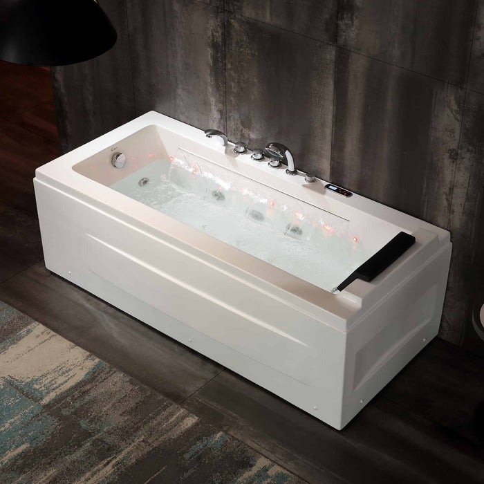 67 in. Whirlpool Rectangular Bathtub - EMPV-67JT351LED