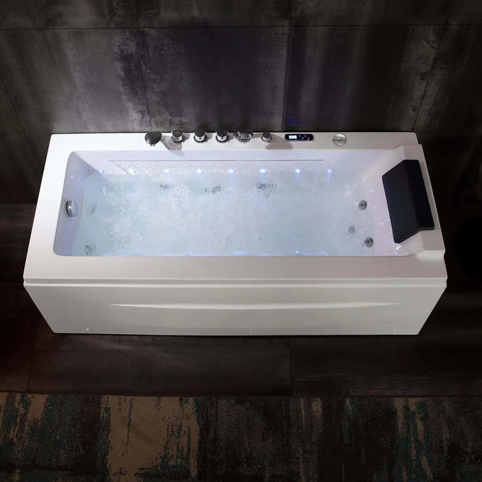 67 in. Whirlpool Rectangular Bathtub - EMPV-67JT351LED