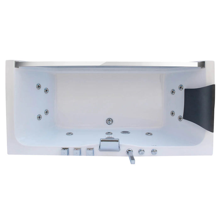 67 in. Whirlpool Rectangular Bathtub - EMPV-67JT408LED