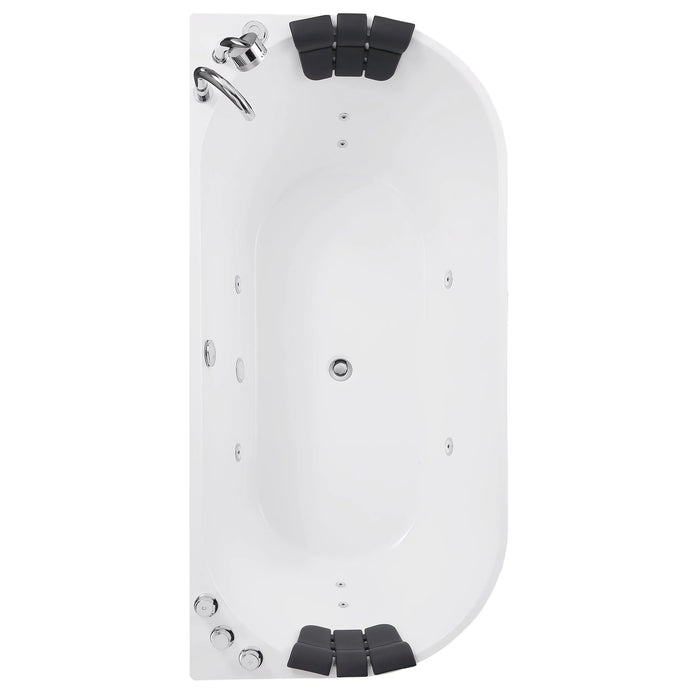 71 in. Whirlpool Acrylic Alcove Bathtub - EMPV-71AIS08