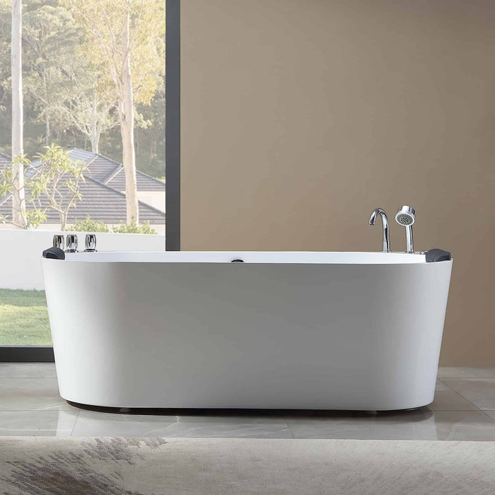 67 in. Whirlpool Freestanding Acrylic Bathtub - EMPV-67AIS07