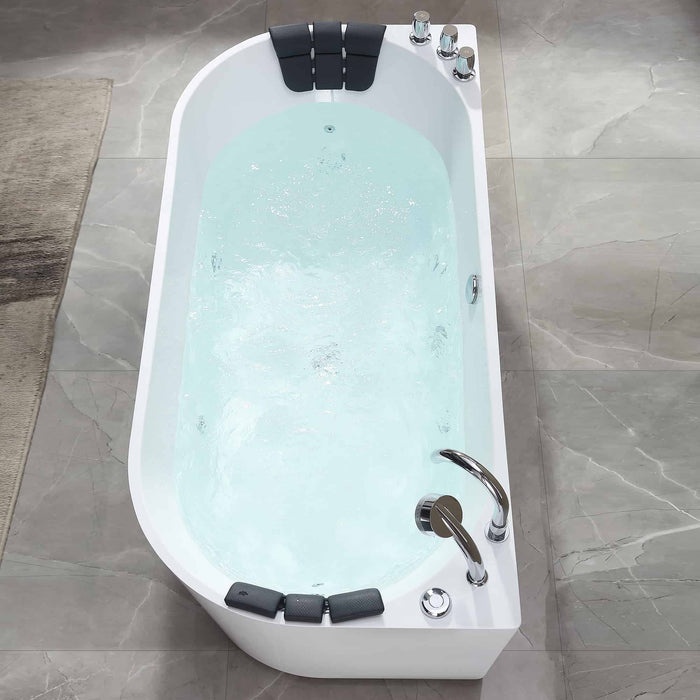 71 in. Whirlpool Acrylic Alcove Bathtub - EMPV-71AIS08