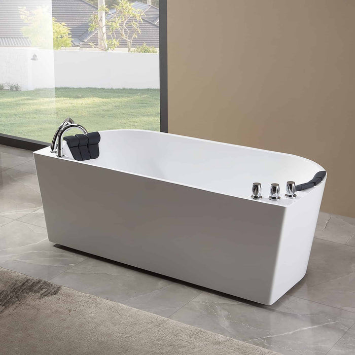 71 in. Whirlpool Acrylic Alcove Bathtub - EMPV-71AIS08