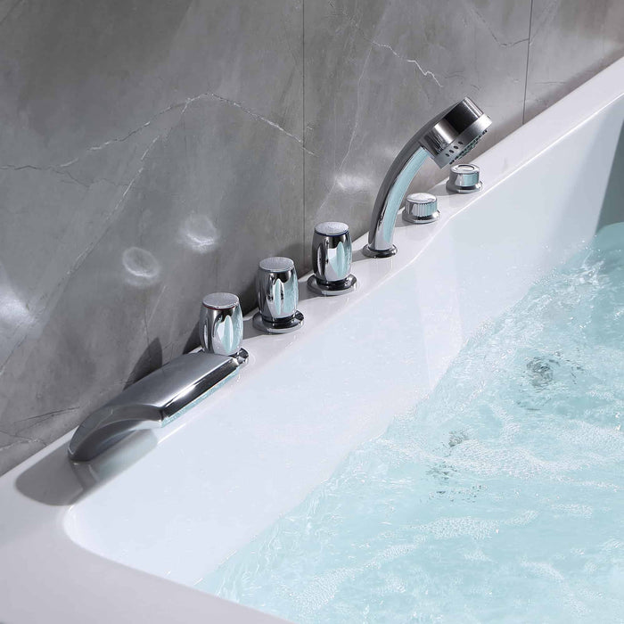 71 in. Acrylic Alcove Whirlpool Bathtub - EMPV-71JT667B