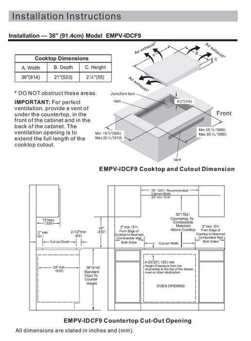 Empava 36 in Electric Stove Induction Cooktop- IDCF9